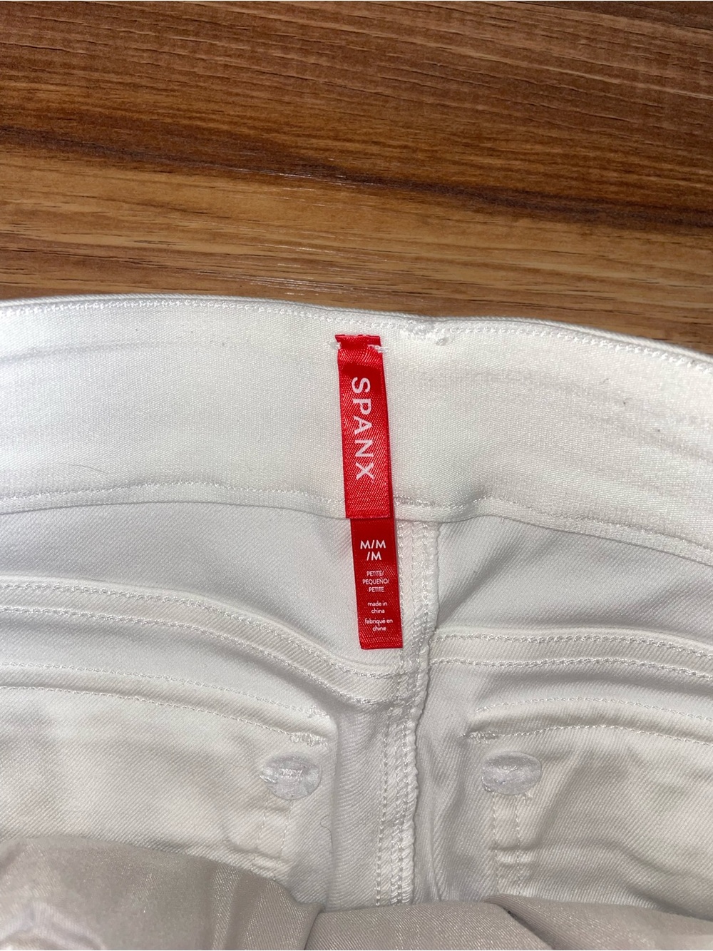 Spanx Stretch Twill Cropped Wide Leg Bright White Pant Women’s Medium - Picture 3 of 4